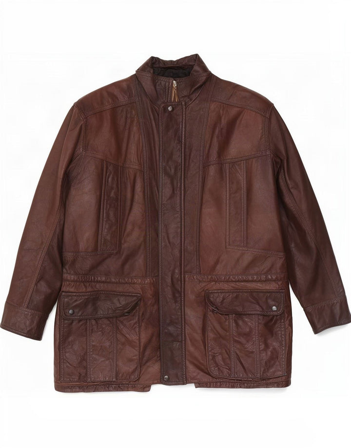 veste en cuir homme vintage UK 42 XL Marron