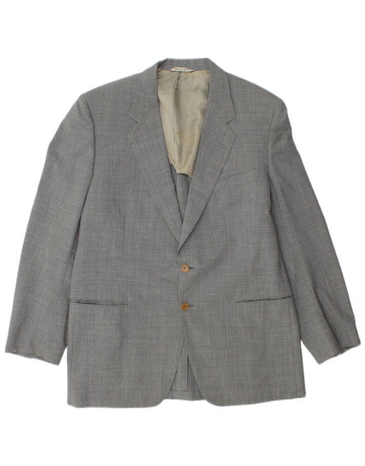 LANVIN Veste Blazer 2 Boutons Homme IT 54 2XL Gris Laine Vierge