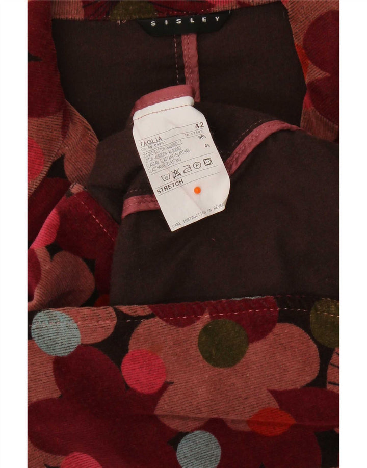 Sisley Veste Blazer Crop 2 Boutons IT 42 Medium Multicolore Floral |