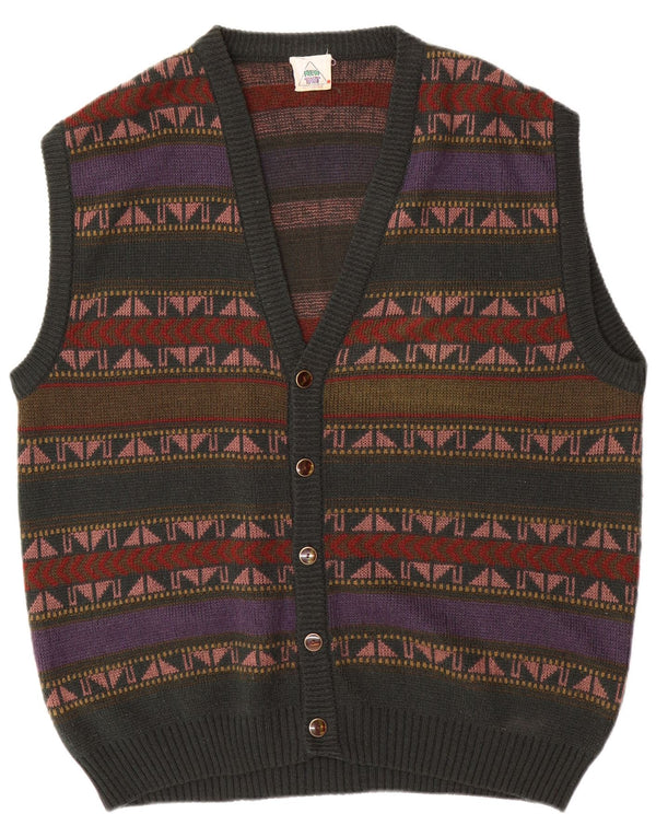 Nouveau Cardigan sans manches pour hommes rapide, pull IT 56/58 XL, rayé vert, acrylique,