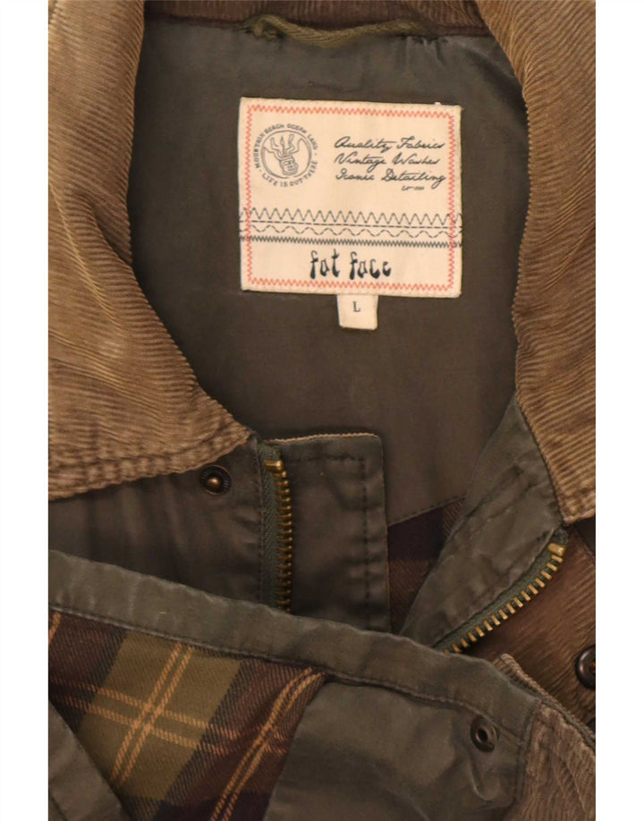 Fat Face Veste utilitaire pour homme UK 40 Large Kaki Coton