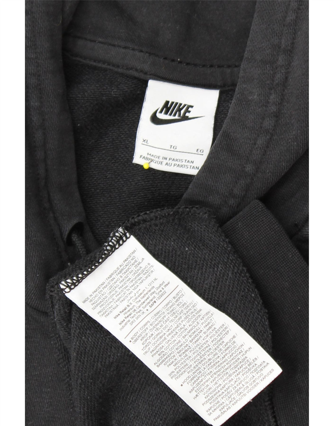 NIKE Pull à capuche surdimensionné pour femme UK 18 XL Coton noir