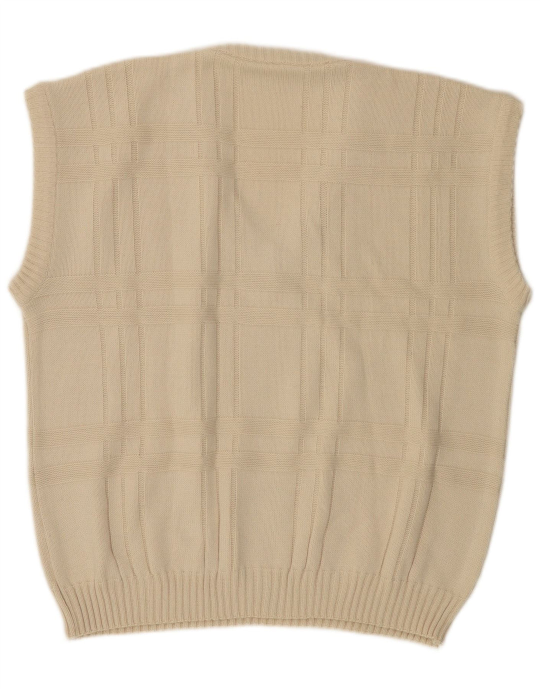 VINTAGE Homme Gilet Débardeur IT 52/54 Grand Blanc Cassé Polyacrylique