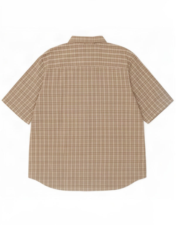 Eddie Bauer Chemise à manches courtes pour hommes XL Coton à carreaux beige
