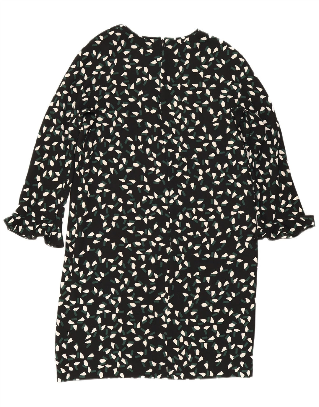 Max Mara Robe droite à manches 3/4 pour femme UK 8 Small Noir Géométrique Polyester
