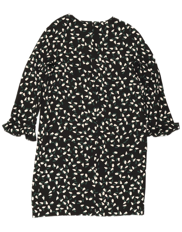 Max Mara Robe droite à manches 3/4 pour femme UK 8 Small Noir Géométrique Polyester