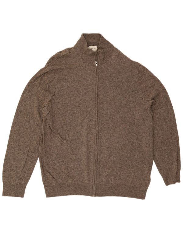 GANT Cardigan Homme Pull 3XL Marron Moucheté Laine