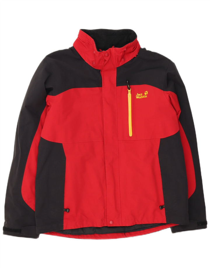Jack Wolfskin Veste coupe-vent pour homme UK 40/42 Large Rouge Colourblock