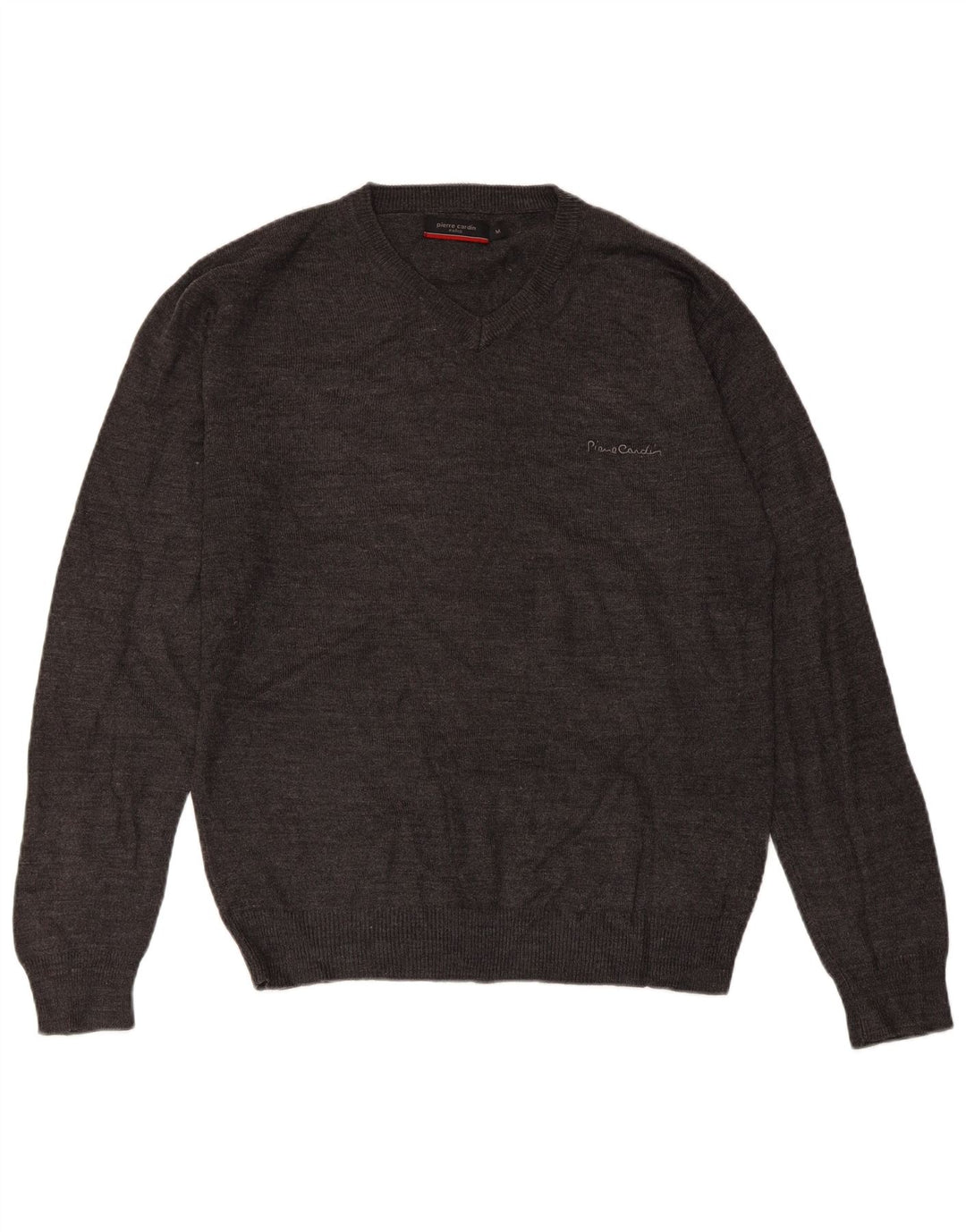 PIERRE CARDIN Pull Col V Homme Gris Moyen Acrylique