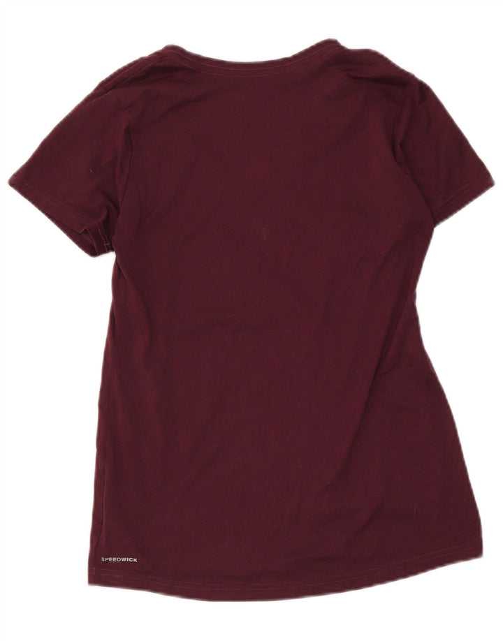 Reebok T-Shirt Femme UK 10 Petit Bordeaux Polyester