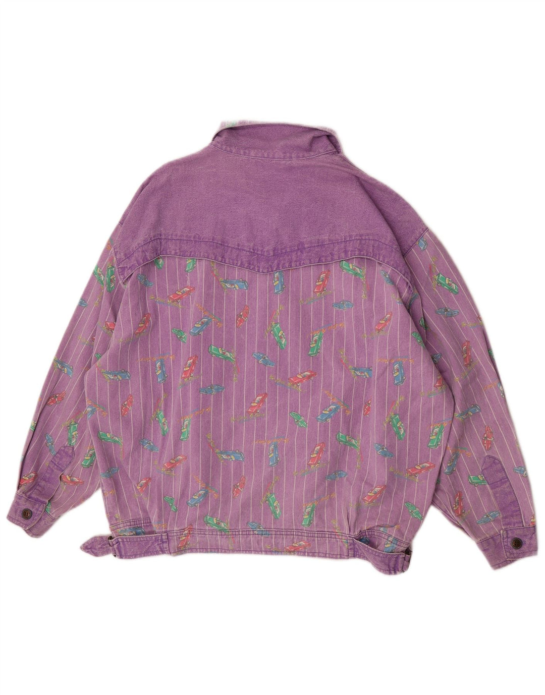 Tintoretto Veste en jean à motif abstrait pour femme EU 42 Grand Violet Rétro
