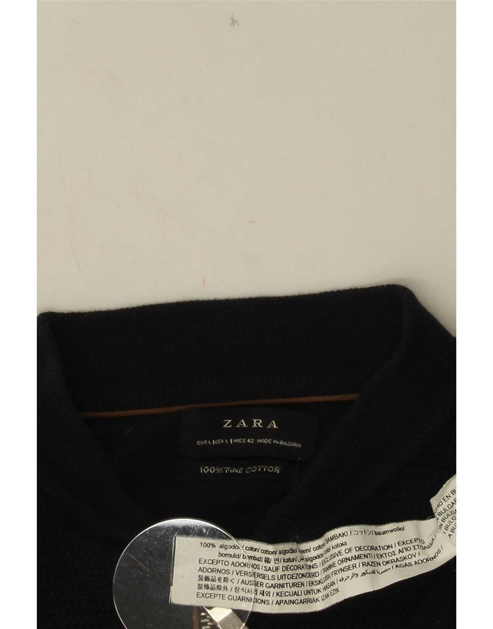 Zara Cardigan Homme Pull Large Bleu Marine Coton