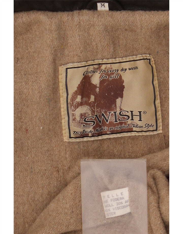 Swish Veste en cuir surdimensionnée pour femme UK 14 Cuir marron moyen