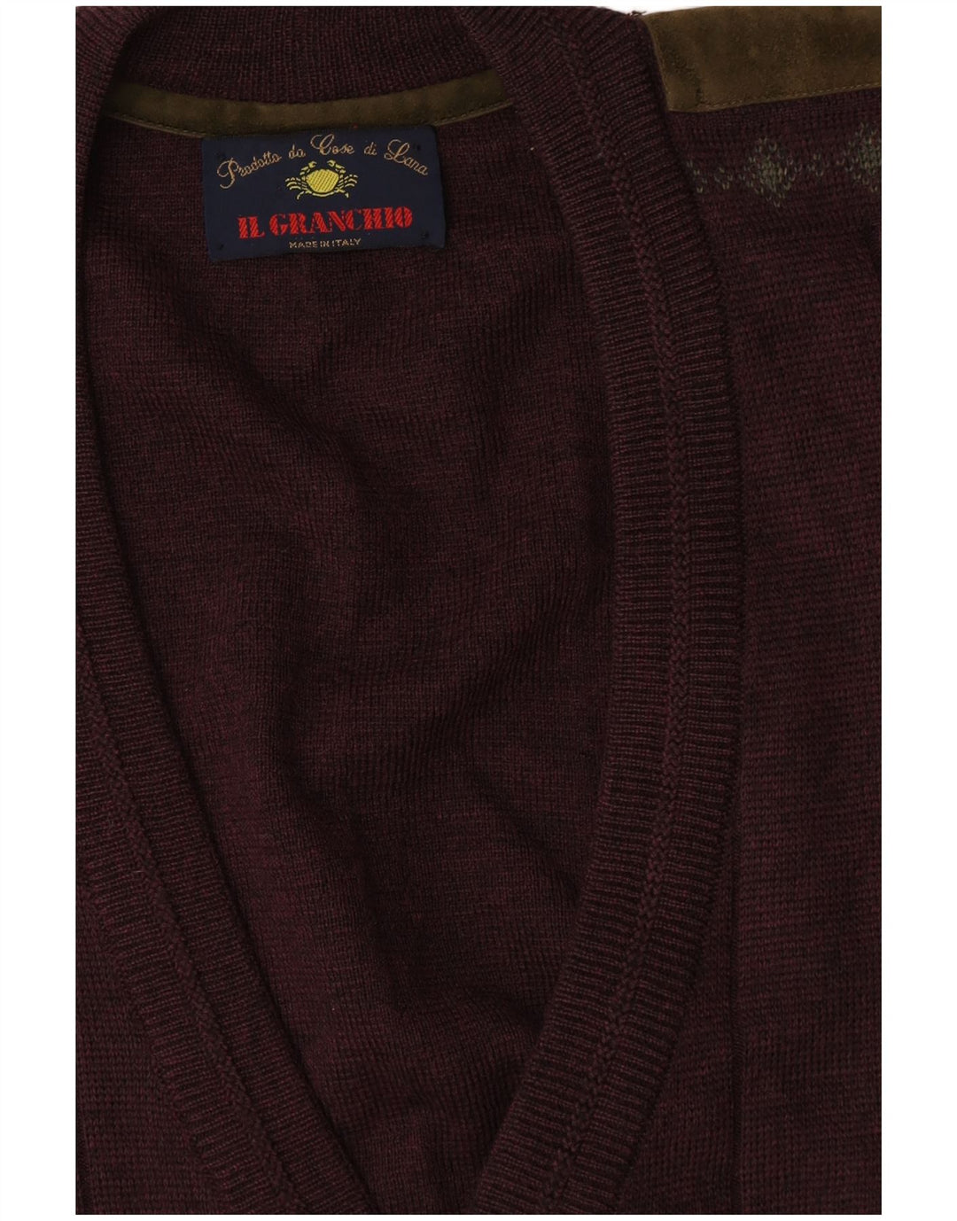 Il Granchio Cardigan Homme Pull XL Marron Laine