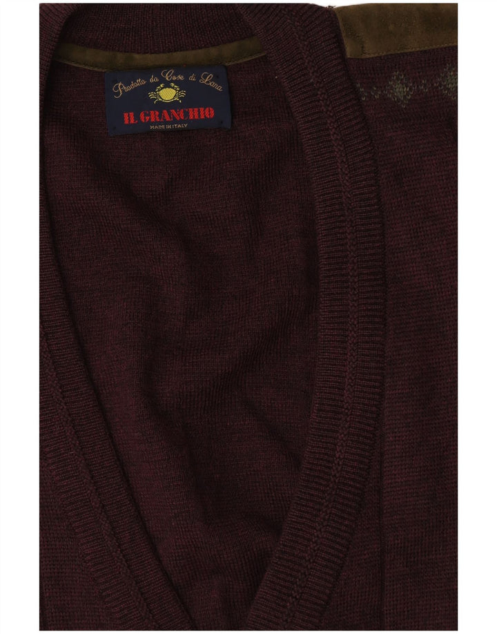 Il Granchio Cardigan Homme Pull XL Marron Laine