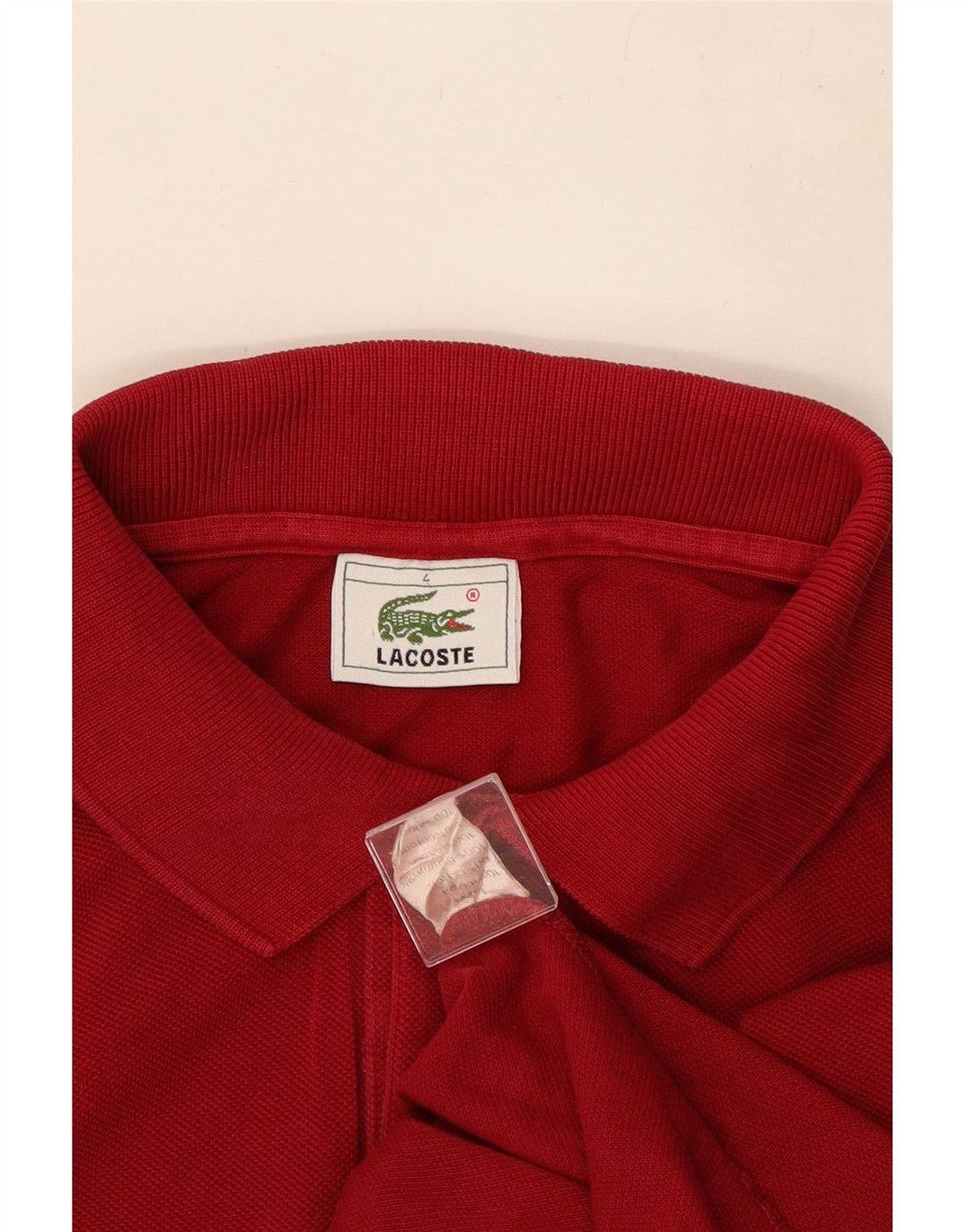 Lacoste Polo à manches longues pour homme Taille 4 Coton rouge moyen