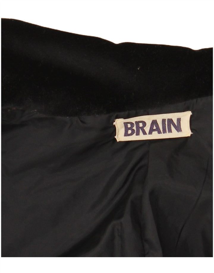 VINTAGE Femme 1 Bouton Velours Blazer Veste UK 12 Moyen Noir