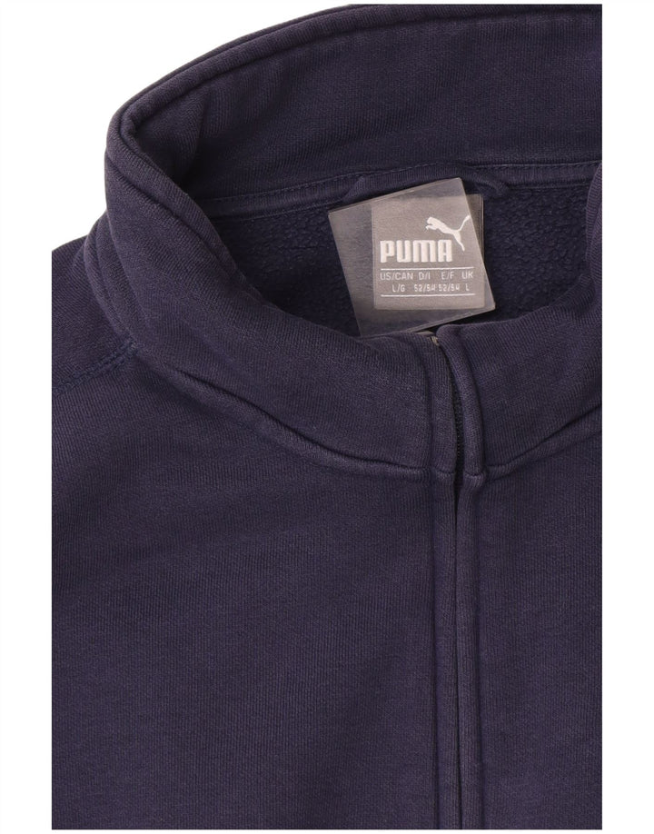 Puma Veste de survêtement pour homme en coton bleu marine Taille L