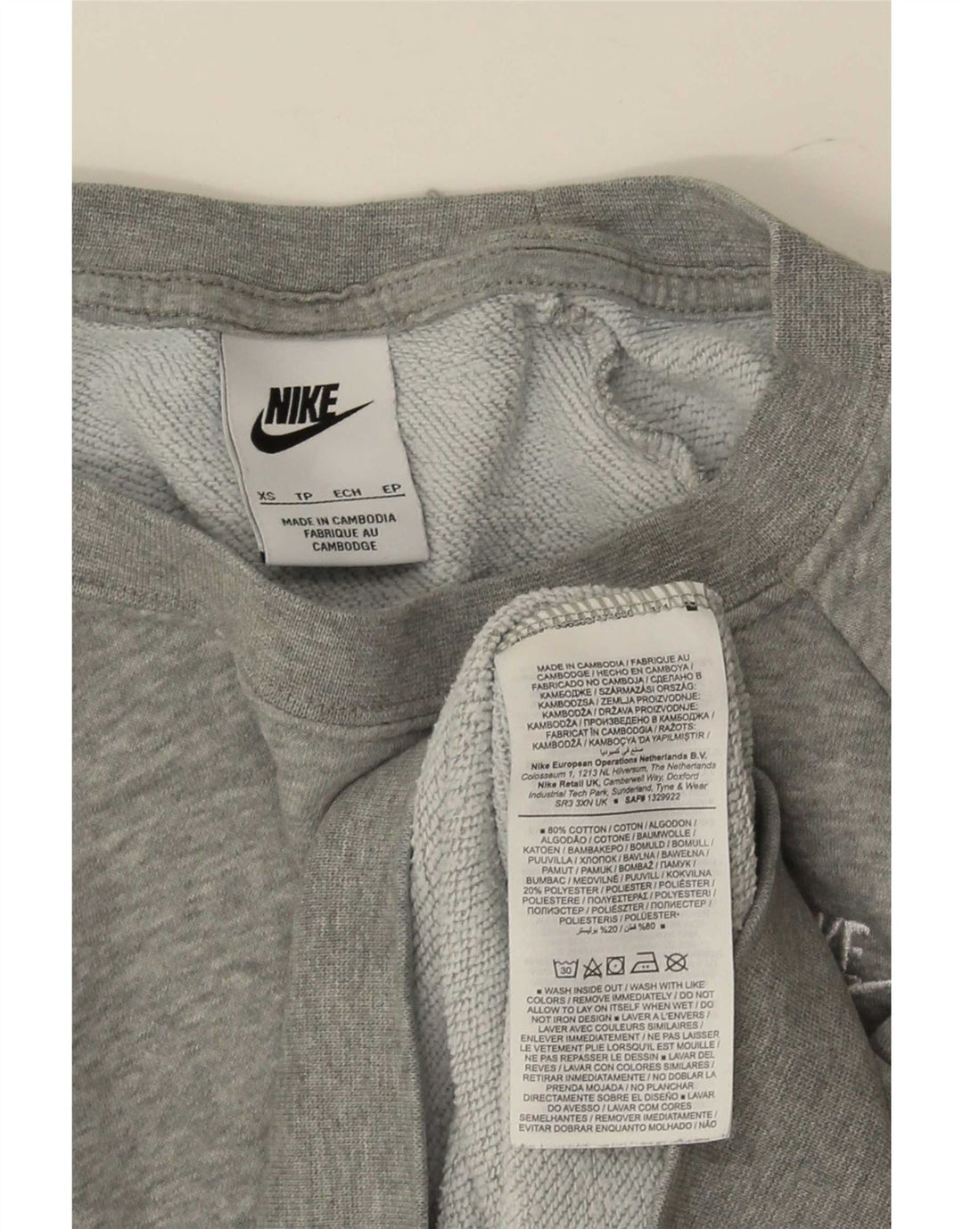 Nike Sweat-shirt pour femme UK 6 XS Gris Coton