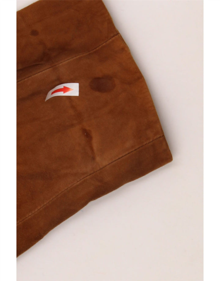 VINTAGE Manteau en daim femme UK 20 2XL Cuir Beige