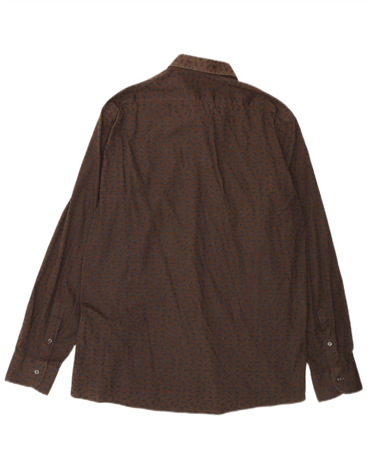 UNGARO Chemise Homme Large Marron Paisley Coton