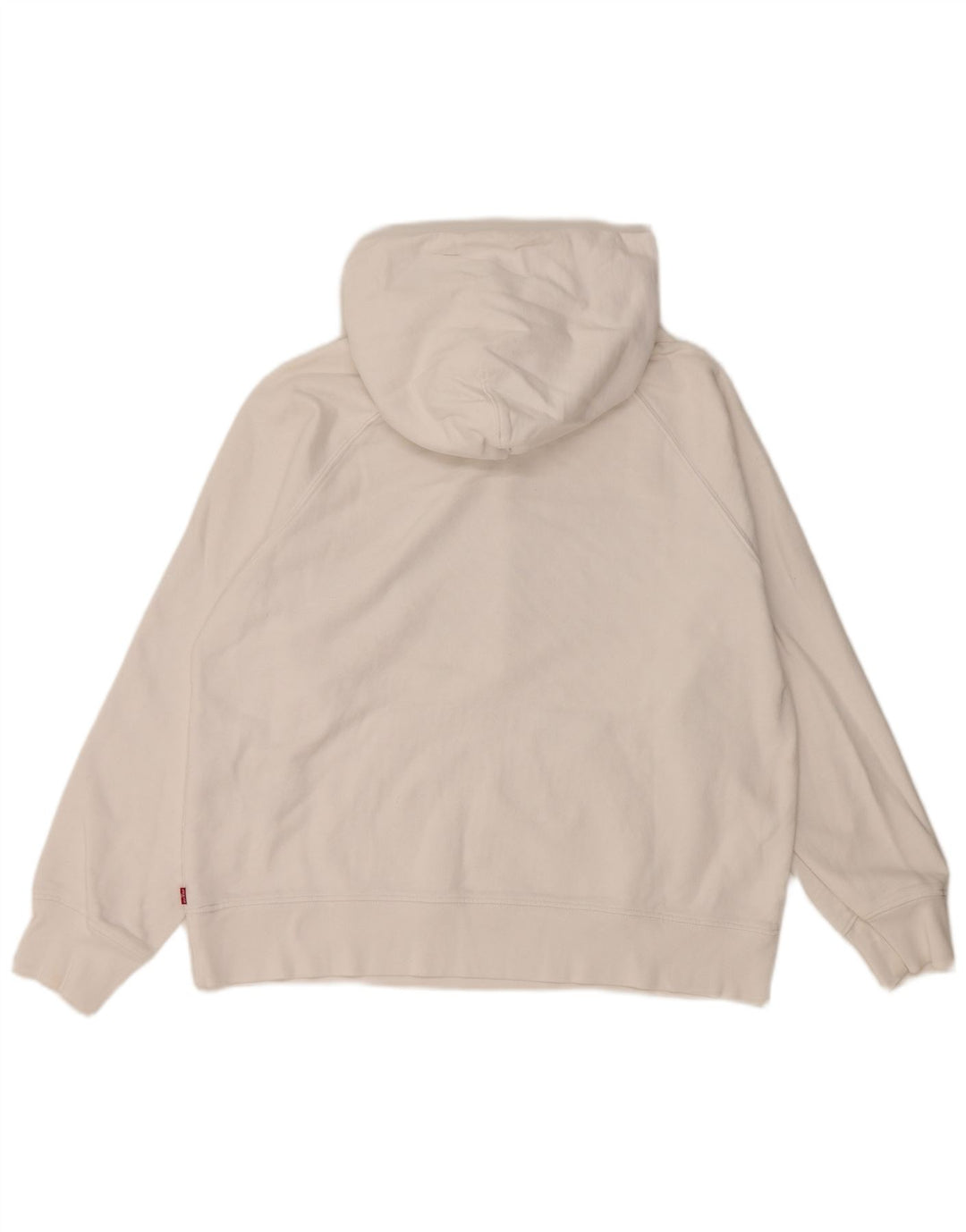 LEVI'S Pull à capuche graphique pour femme UK 14 en coton blanc moyen