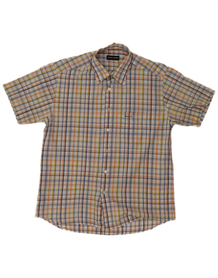 Pierre Cardin Chemise à manches courtes pour homme Taille 41 Grand chèque multicolore