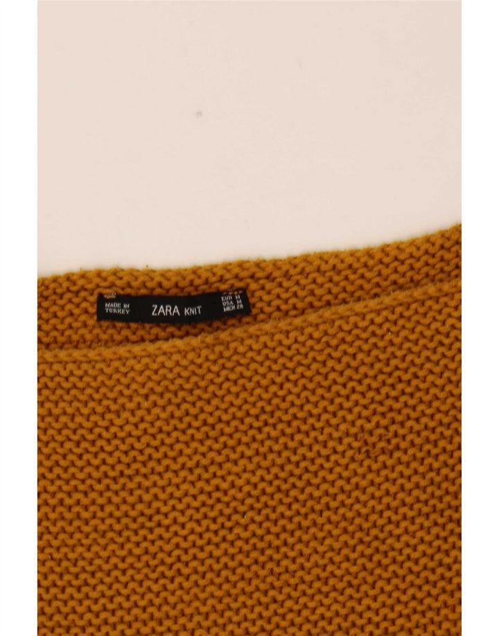 Zara Pull surdimensionné à col bateau pour femme UK 14 Jaune moyen