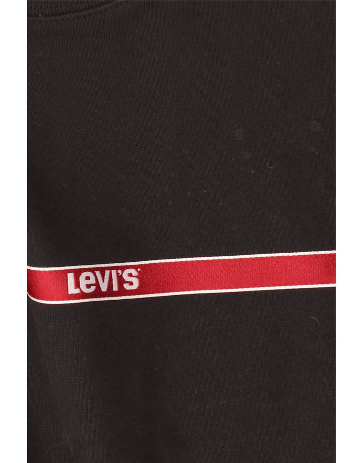 LEVI'S Sweat-shirt court surdimensionné pour femme UK 6 XS Noir rayé