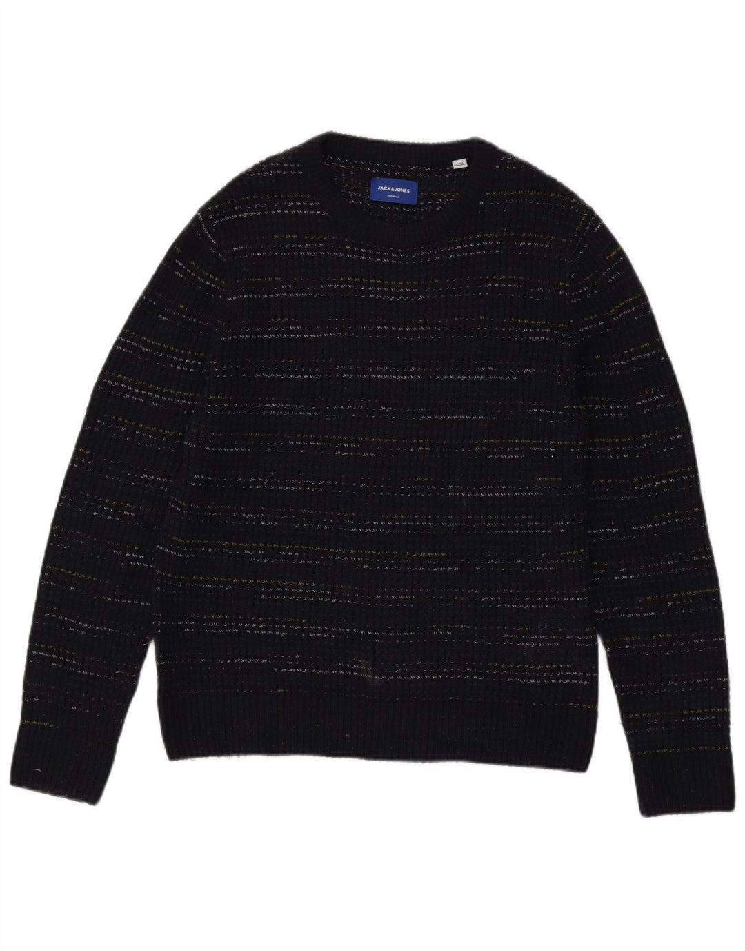 Jack & Jones Pull col bateau pour homme Bleu marine moyen à fines rayures