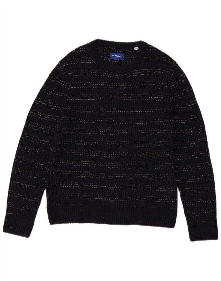 Jack & Jones Pull col bateau pour homme Bleu marine moyen à fines rayures