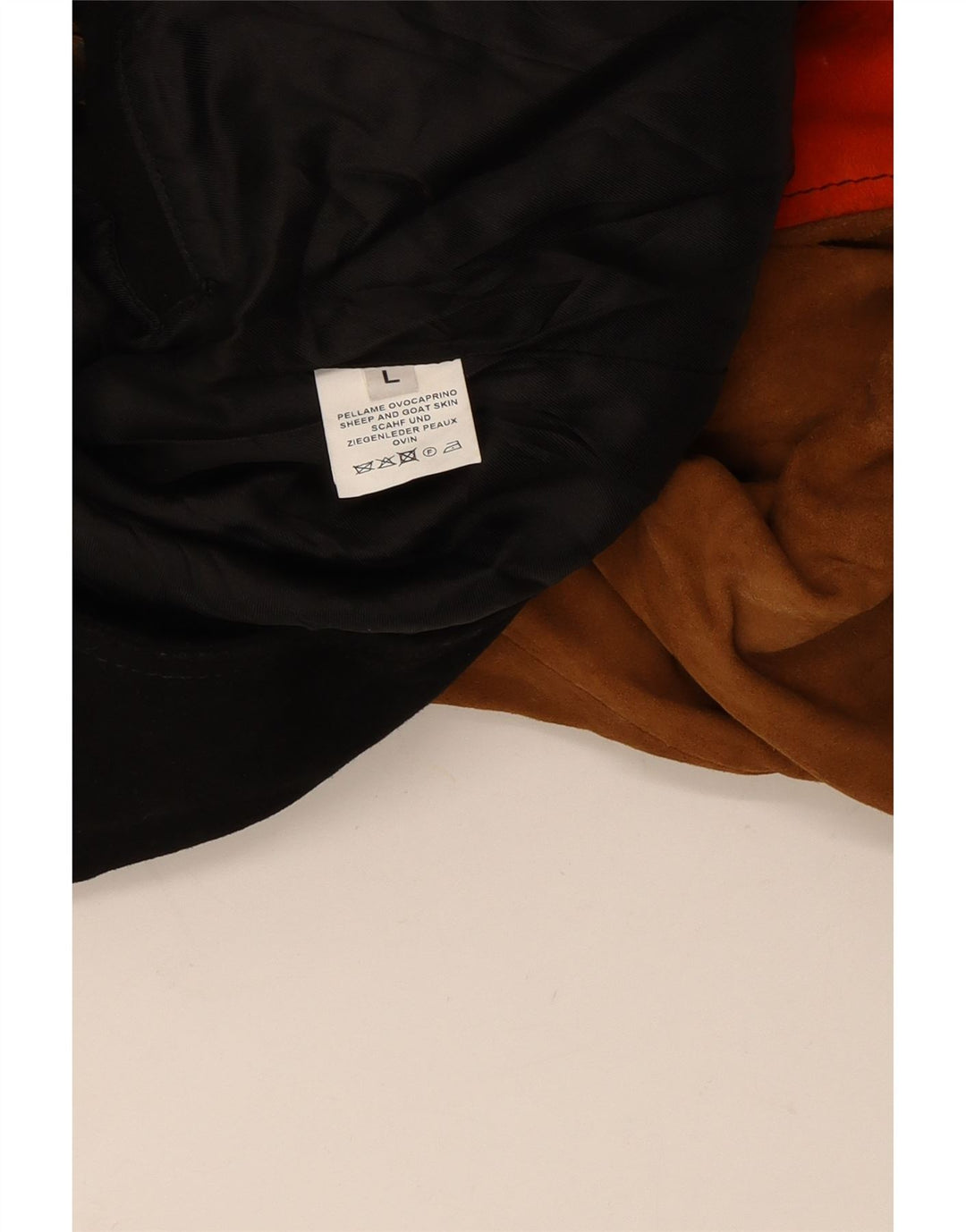 veste biker en daim femme vintage UK 16 Grand colourblock multicolore