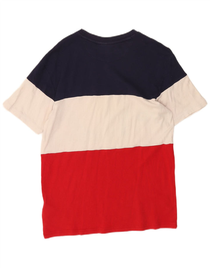 Fila Homme Graphic T-Shirt Top Small Multicolore Colourblock Coton