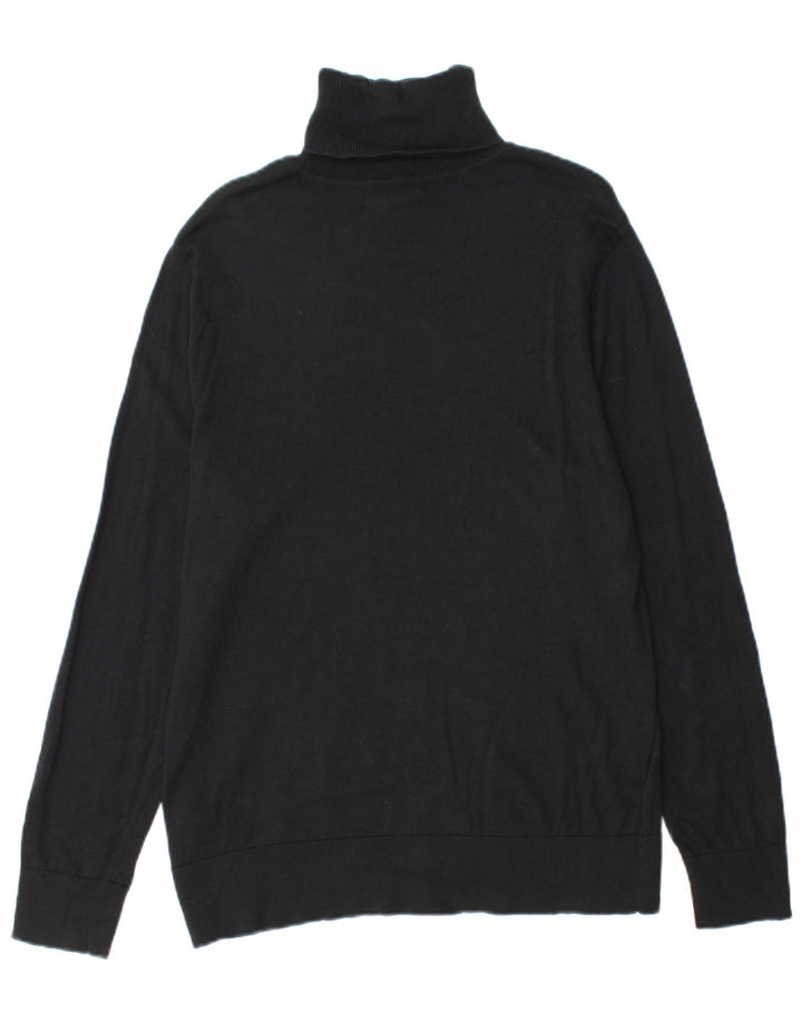 Chaps Pull col roulé pour femme UK 16 Large Noir Coton