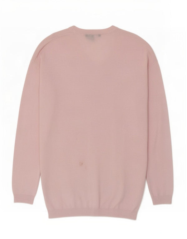 Crew Clothing Pull col V pour femme UK 8 Petit Coton Rose