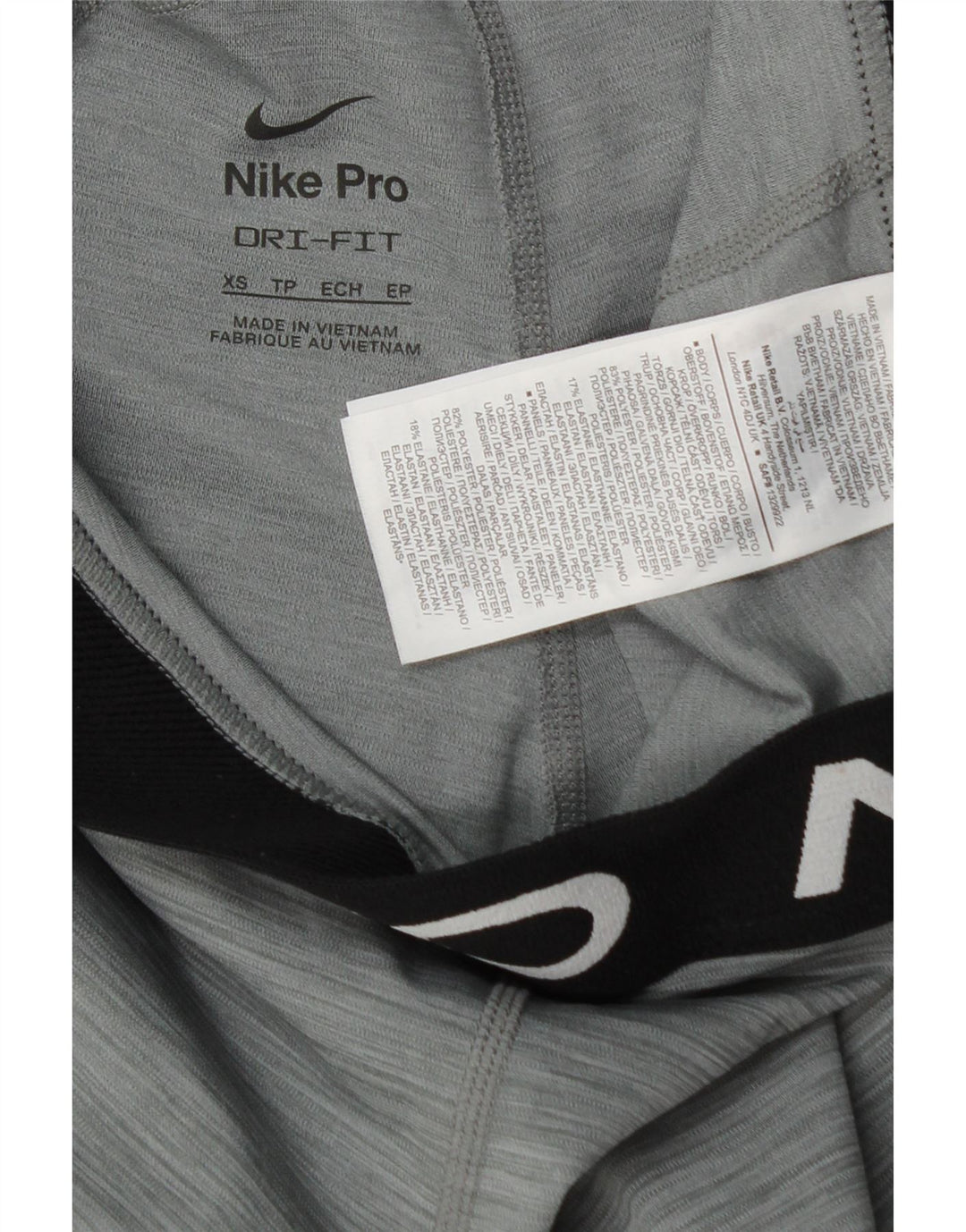 NIKE Femmes Dri Fit Graphic Leggings UK 4 XS Gris Moucheté Polyester