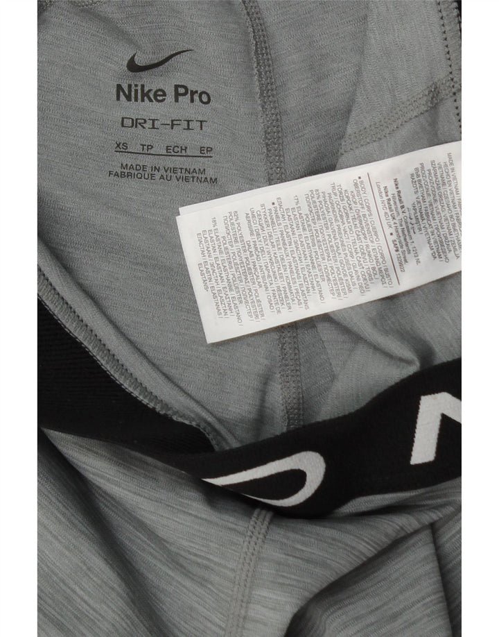 NIKE Femmes Dri Fit Graphic Leggings UK 4 XS Gris Moucheté Polyester