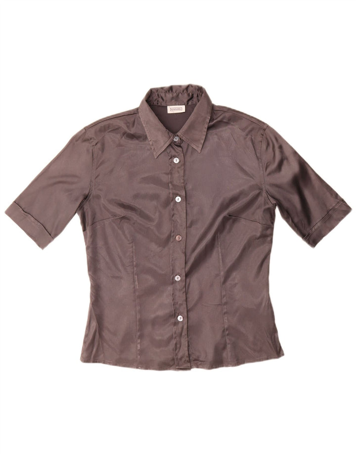 Stefanel Chemise à manches courtes pour femme UK 14 Large Gris