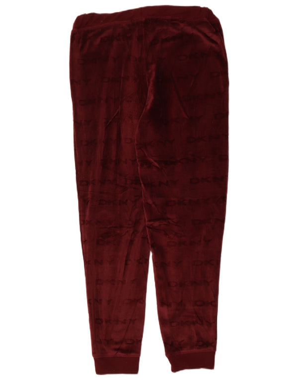 DKNY Pantalon de survêtement graphique pour femme UK 10 Small Bordeaux
