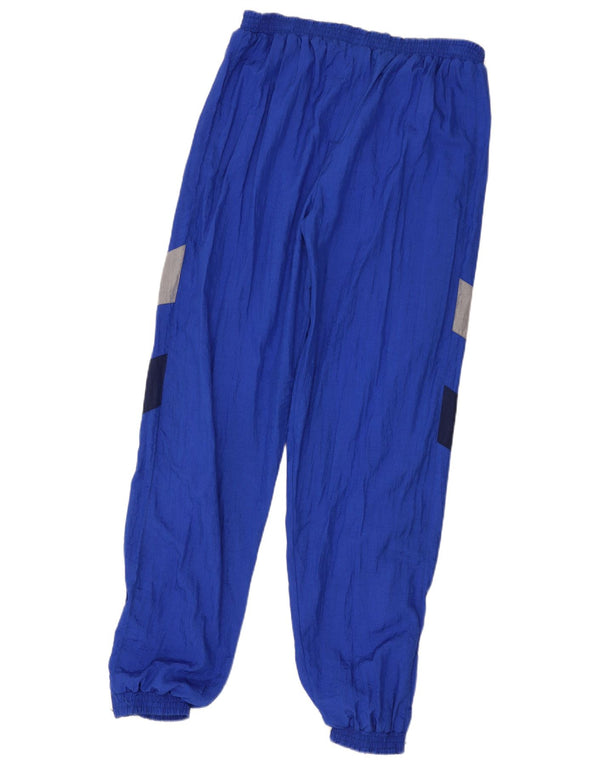 vintage Mens Survêtement Pantalon Joggers Grand Bleu Colorblock Polyamide