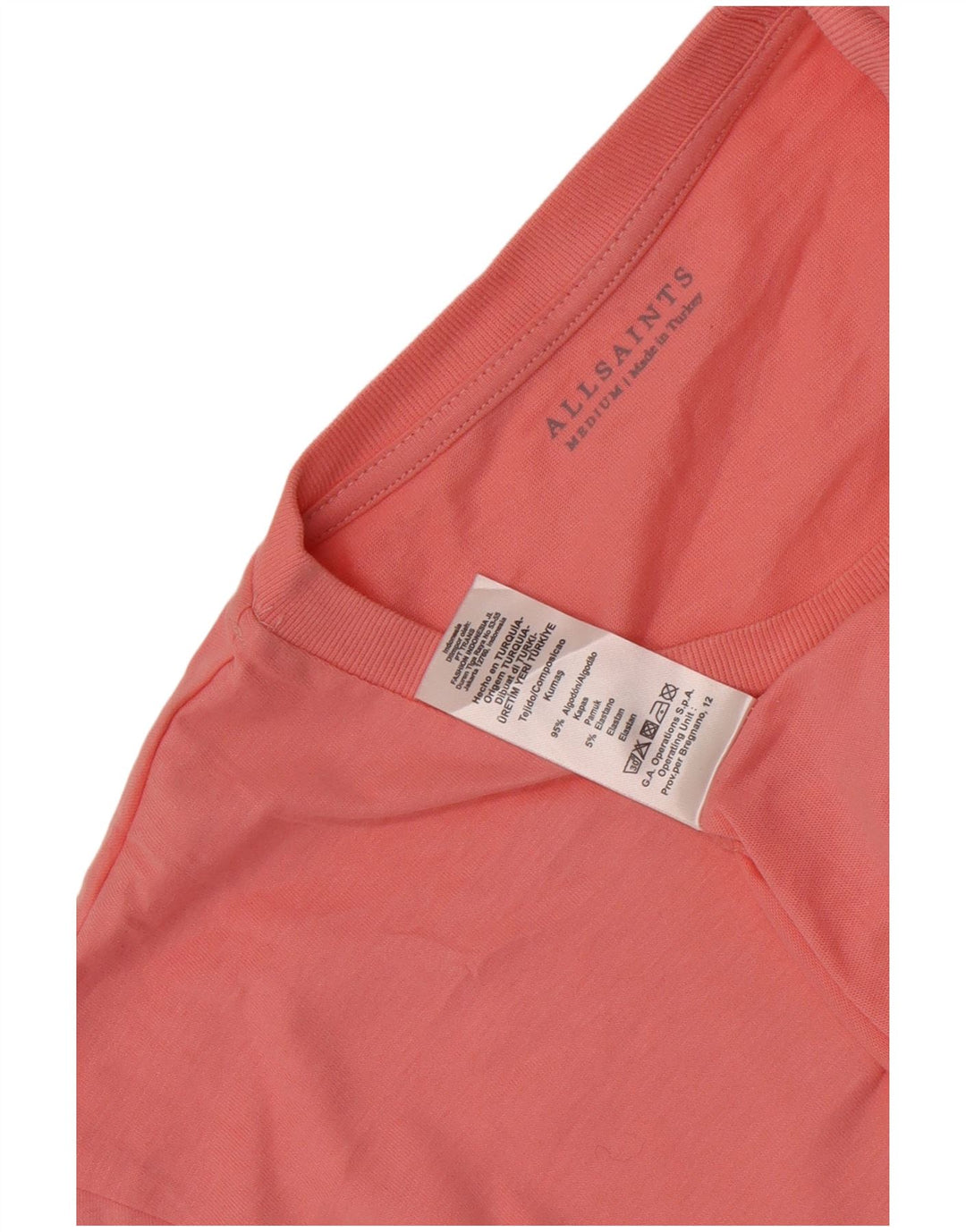 All Saints T-Shirt Homme Rose Moyen Coton