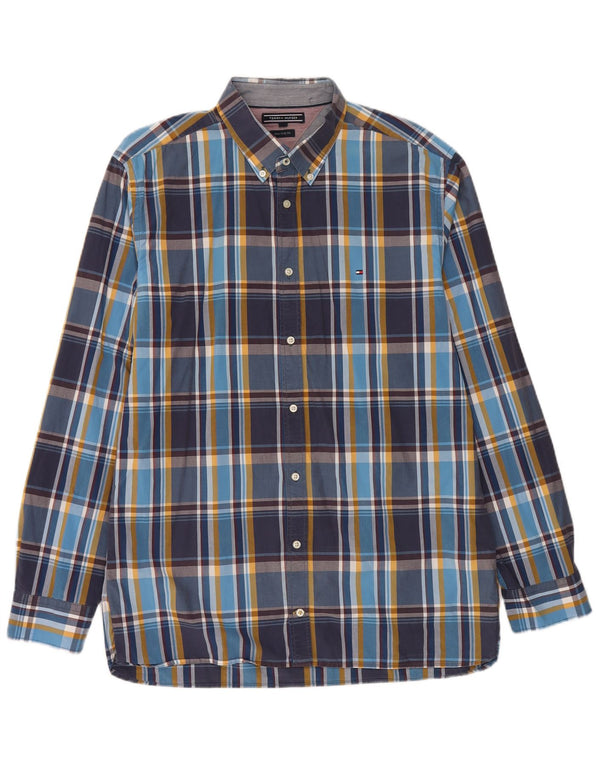 Tommy Hilfiger Chemise New York Fit XL Bleu Marine à Carreaux Homme