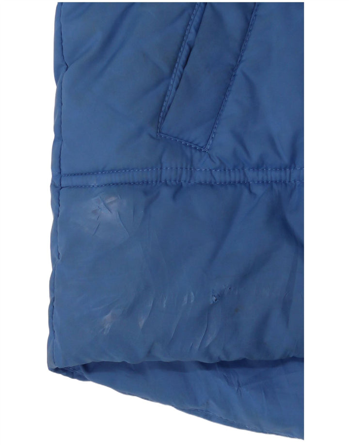 Benetton Gilet matelassé à capuche pour garçon 11-12 ans Grand Bleu Polyester