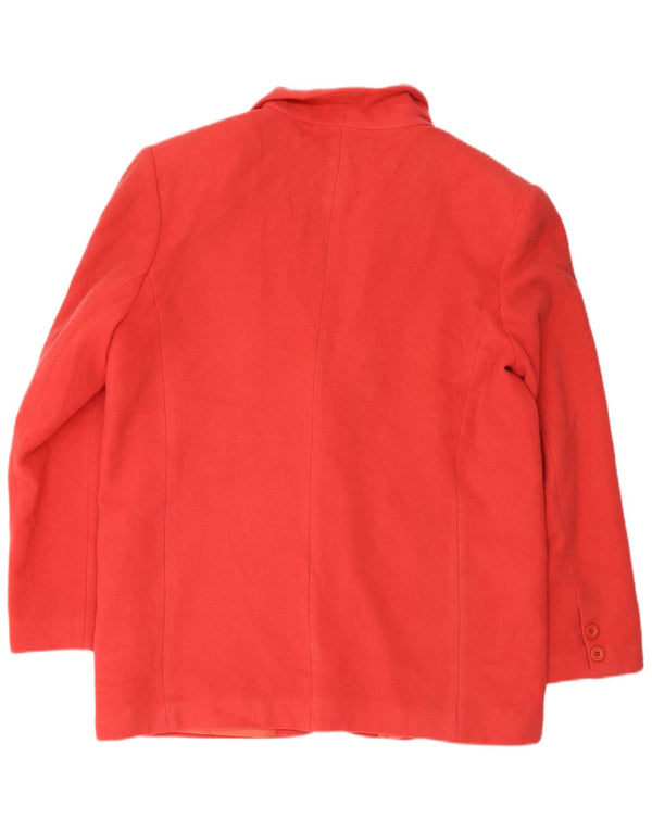 vintage Femme 2 Bouton Blazer Veste IT 48 XL Laine Rouge