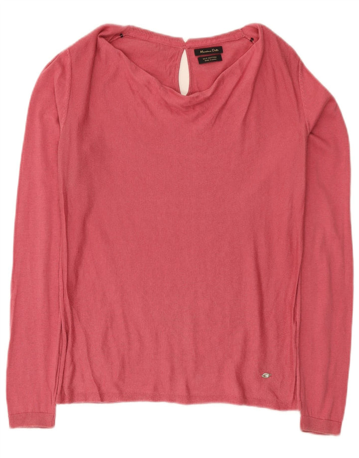 Massimo Dutti Haut à manches longues pour femme UK 12 Soie rose moyen