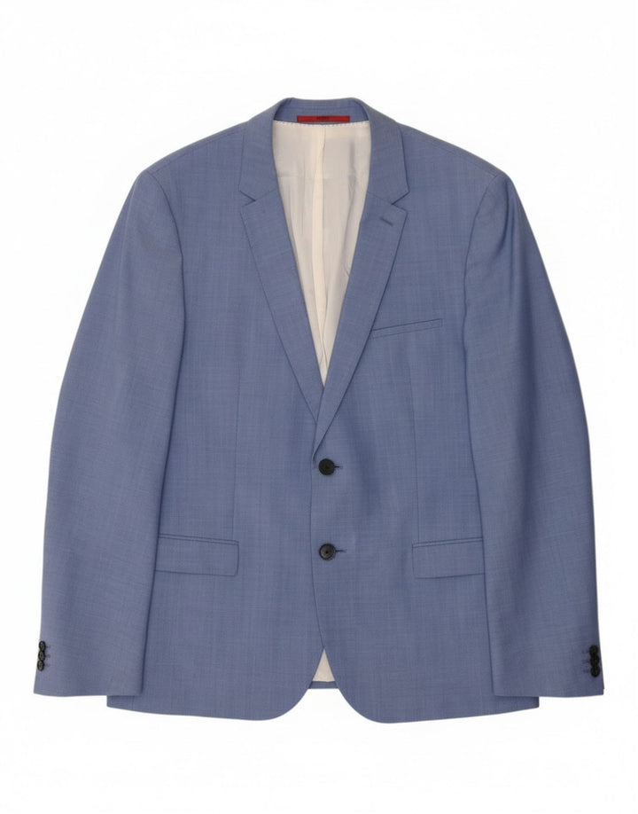 Hugo Boss Veste blazer à 2 boutons pour homme IT 54 2XL Bleu laine