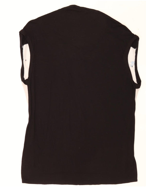 Oasis Chemisier sans manches pour femme UK 42 Medium Noir Colorblock Viscose