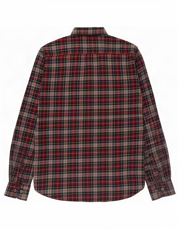 French Connection Chemise en Flanelle Homme en Coton à Carreaux Bordeaux Moyen