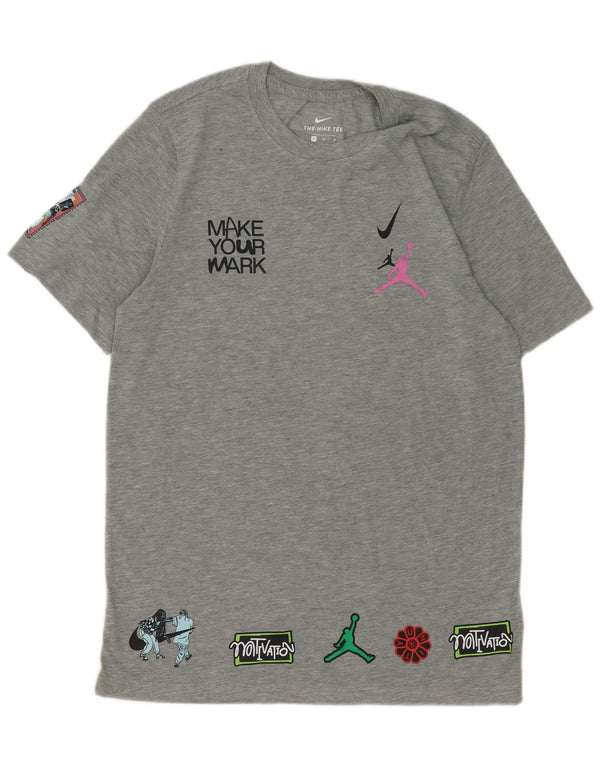 Nike Homme Dri Fit Graphic T-Shirt Haut Gris Moyen Polyester