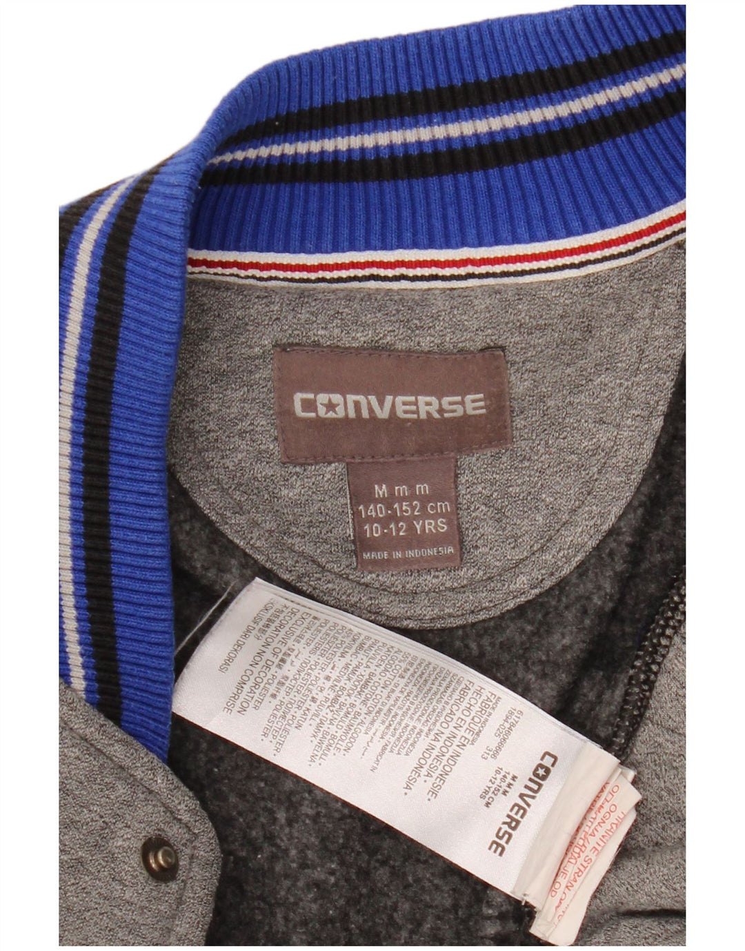 CONVERSE Veste universitaire All Star Graphic pour garçon 10-11 ans Gris Coton